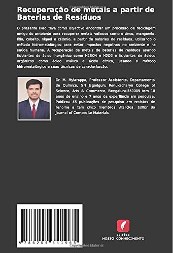 Recuperação de metais a partir de Baterias de Resíduos: Estudos Experimentais e suas Técnicas de Caracterização