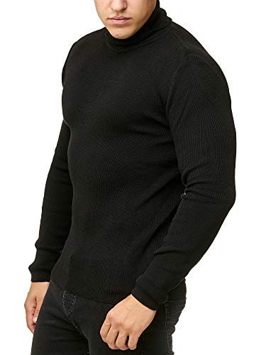 Red Bridge Suéter de Cuello Alto de Hombre Otoño Básico Business Moda Suave Pulóver Negro