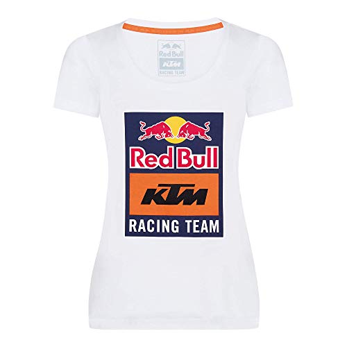 Red Bull KTM Emblem T-Camisa, Blanco Mujeres XX-Small Camisa Manga Larga, KTM Racing Team Original Ropa & Accesorios