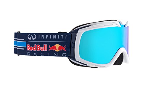 Red Bull PADDOCK-014 Blanco Unisex Azul Gafas de esquí - Gafas de esquí (Blanco, Unisex, Policarbonato, Azul, Azul, Silicona)