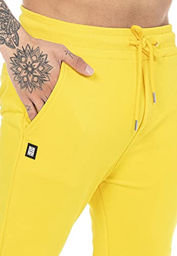 Redbridge Pantalón Chandal para Hombre Joggers Sweat-Pants Básicos Amarillo M