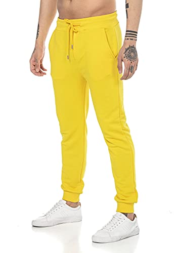 Redbridge Pantalón Chandal para Hombre Joggers Sweat-Pants Básicos Amarillo M