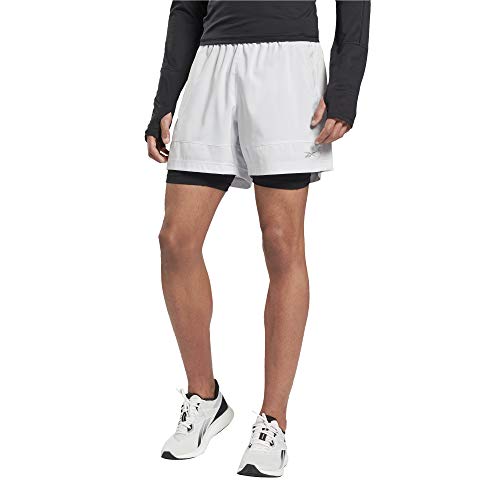 Reebok RE 2-1 Short Pantalón Corto, Hombre, porcel, L