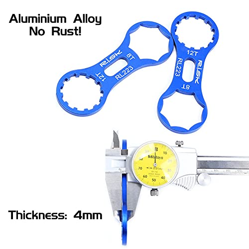 Reemplazo para Suntour XCR/XCT/XCM/RST MTB para Bicicleta Frente Tenedor Llave Inglesa removedor reparando Herramientas de 2 Agujeros, Reparación de Ciclismo,Herramienta de Desmontaje, Aluminio