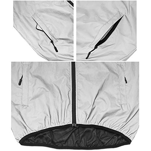 Reflectante Chaqueta Ciclista,Transpirable Chaqueta de Ciclismo,Ultralight Bicicleta Chaqueta de Viento,Chubasquero Ciclismo,Chaqueta Ciclismo Hombre,para Deportes y al Aire Libre(Size:L)