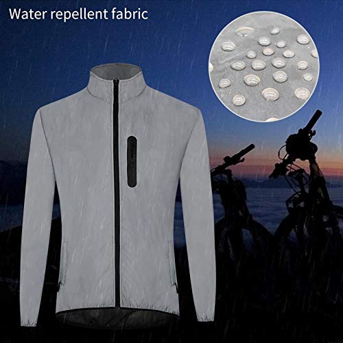 Reflectante Chaqueta Ciclista,Transpirable Chaqueta de Ciclismo,Ultralight Bicicleta Chaqueta de Viento,Chubasquero Ciclismo,Chaqueta Ciclismo Hombre,para Deportes y al Aire Libre(Size:L)