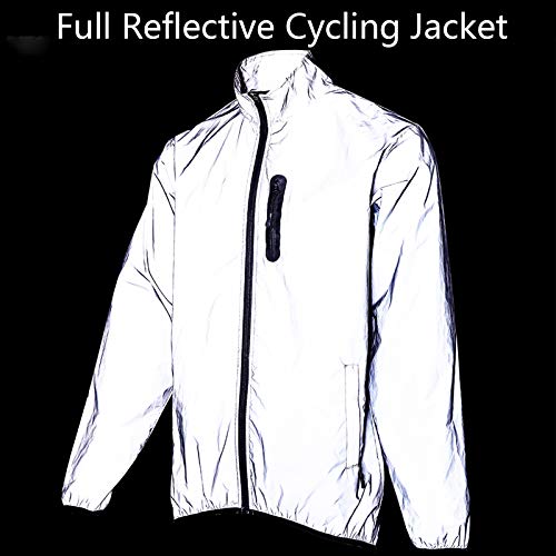 Reflectante Chaqueta Ciclista,Transpirable Chaqueta de Ciclismo,Ultralight Bicicleta Chaqueta de Viento,Chubasquero Ciclismo,Chaqueta Ciclismo Hombre,para Deportes y al Aire Libre(Size:L)