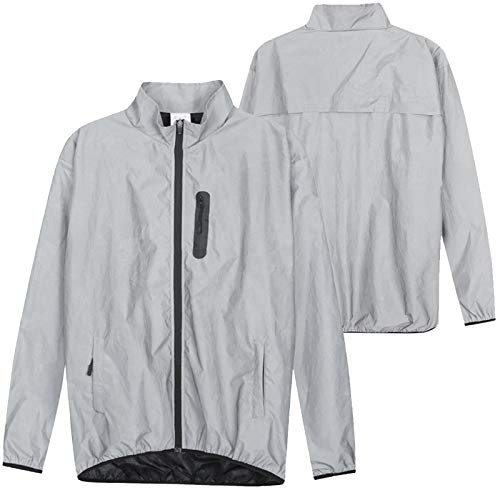 Reflectante Chaqueta Ciclista,Transpirable Chaqueta de Ciclismo,Ultralight Bicicleta Chaqueta de Viento,Chubasquero Ciclismo,Chaqueta Ciclismo Hombre,para Deportes y al Aire Libre(Size:L)