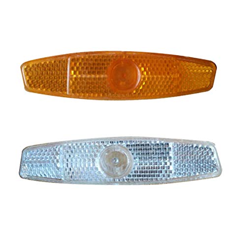 Reflector de radios de 6 Piezas, Reflector de radios de Bicicleta anticaída, Foco de Ojo de Gato con Clip de Acero Adecuado para Bicicletas comunes, Bicicletas de montaña y Otros vehículos