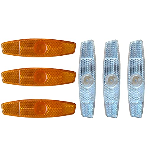 Reflector de radios de 6 Piezas, Reflector de radios de Bicicleta anticaída, Foco de Ojo de Gato con Clip de Acero Adecuado para Bicicletas comunes, Bicicletas de montaña y Otros vehículos