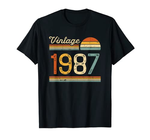 Regalo 34 Cumpleaños Hombre Mujer 34 Años - Vintage 1987 Camiseta
