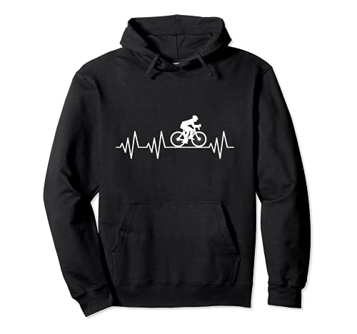 Regalo ciclista bicicleta EKG latido del corazón hombres Sudadera con Capucha