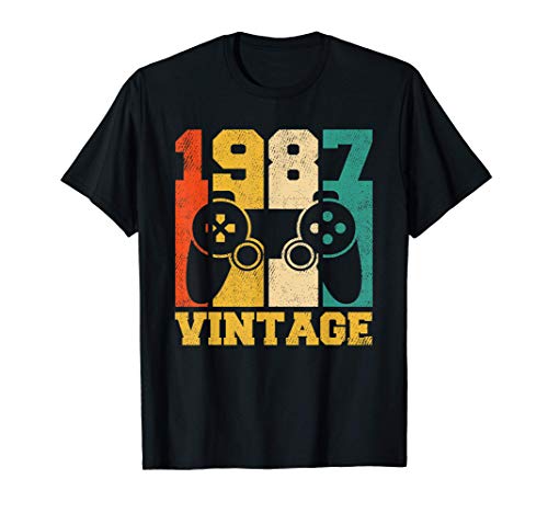 Regalos de 34 años Vintage Videojuego 1987 34 cumpleaños Camiseta