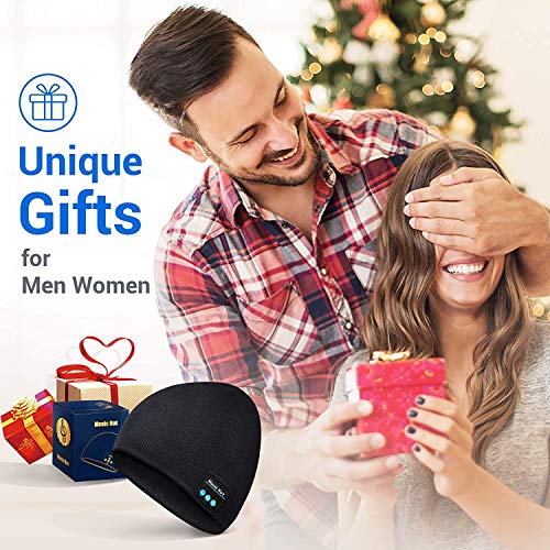 Regalos Originales para Mujer y Hombre Gorro Bluetooth, Regalos Originales Gorro con Auriculares Bluetooth V5.0, Supersuave y Cálido Gorro Invierno Hombre y Mujer Gorro Música para Running, Ciclismo