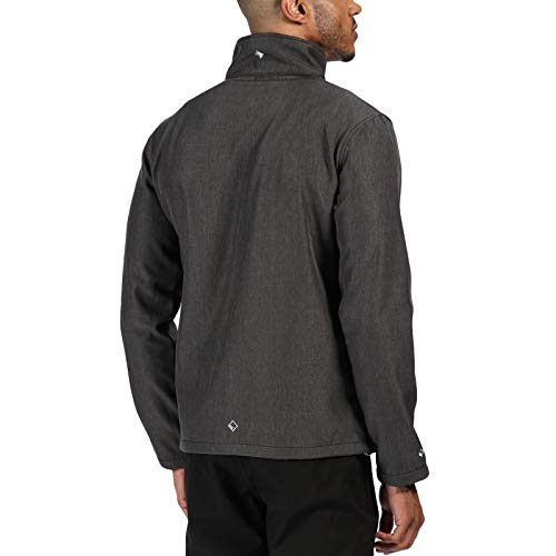 Regatta Cera IV Chaqueta Softshell, Tejido Elástico Y Resistente Al Viento con Cremallera Soft Shell, Hombre, Black Marl, L