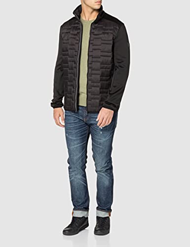 Regatta Clumber Chaqueta híbrida, tejido elástico y ligero, repelente al agua y comprimible Baffled/Quilted Jackets, Hombre, Black/Black, S