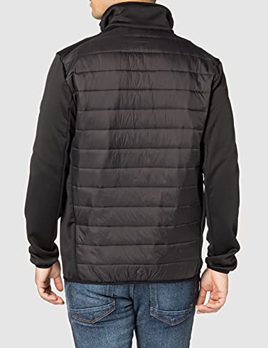 Regatta Clumber Chaqueta híbrida, tejido elástico y ligero, repelente al agua y comprimible Baffled/Quilted Jackets, Hombre, Black/Black, S