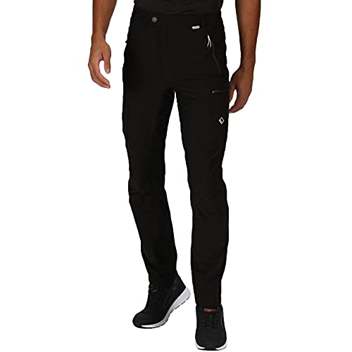 Regatta Highton Pantalón Isoflex Tejido elástico Activo y Impermeable Trousers, Hombre, Black, 34"