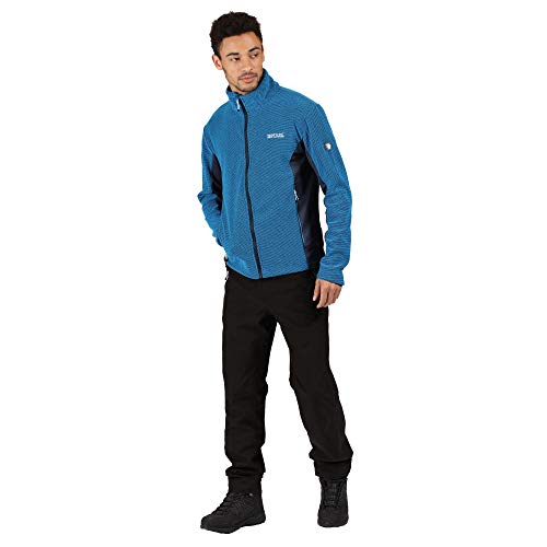 Regatta Highton Winter Full Chaqueta de tejido polar bicolor con paneles laterales elásticos y bolsillos con cremallera Fleece, Hombre, Imperial Blue/Nightfall Navy, S