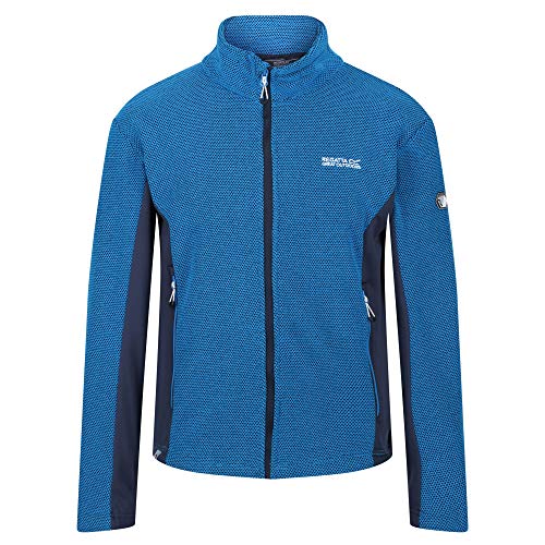 Regatta Highton Winter Full Chaqueta de tejido polar bicolor con paneles laterales elásticos y bolsillos con cremallera Fleece, Hombre, Imperial Blue/Nightfall Navy, S