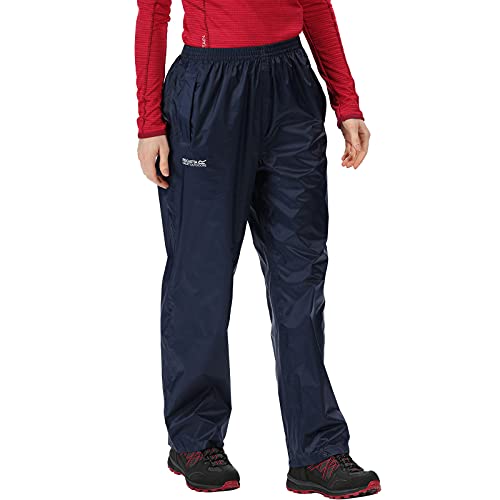 Regatta Pack It - Sobrepantalón impermeable para mujer, azul midnight, Talla Medium (38-40 EU)