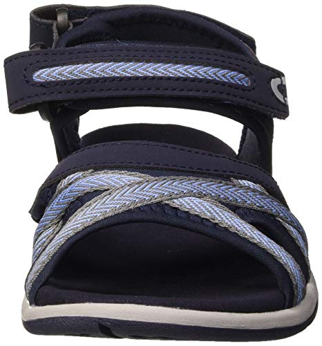 Regatta Santa Clara' Padded Backstrap Shock Absorbing Eva Footbed Rubber Outsole Sandals, Sandalias Deportivas Mujer, Cielos Azul Marino/Azul, 38 EU