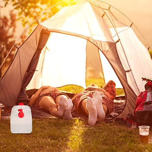 Relaxdays Bidón con Grifo, Tapón de Rosca, Depósito de Agua Potable, para Camping, 15 litros, Sin BPA, 1 Ud., Blanco/ Rojo