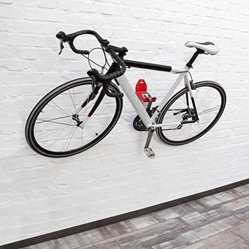 Relaxdays - Soporte de bicicleta para la pared, metal, 16 x 10 x 16 cm, 0.6 Kg, color rojo