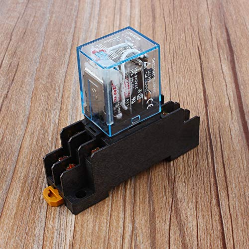 Relé de Potencia de Bobina AC 220V 8-Pin 10A Mini Relé de Potencia Electromagnético con Base de Enchufe DPDT LY2NJ HH62P HHC68A-2Z