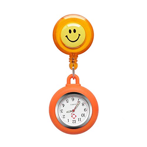 Reloj de Bolsillo Silicona,Reloj Luminoso de Bolsillo de Enfermera, Reloj de Pecho Impermeable médico de Dibujos Animados-Violeta,Reloj Enfermera Elegante