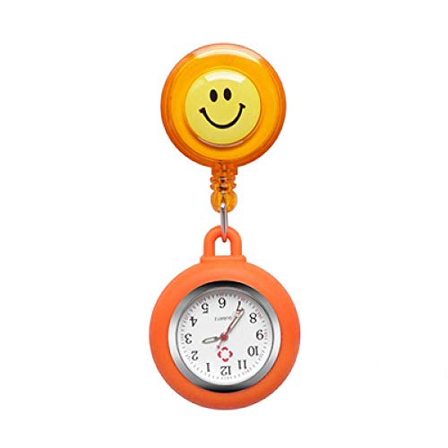 Reloj de Bolsillo Silicona,Reloj Luminoso de Bolsillo de Enfermera, Reloj de Pecho Impermeable médico de Dibujos Animados-Violeta,Reloj Enfermera Elegante