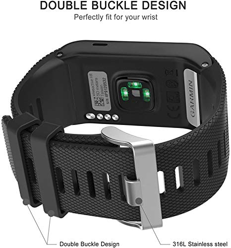 Reloj Garmin Vivoactive HR Watch Band, Rukoy Silicone Wristband Reloj pulsera Smartwatch para Garmin Vivoactive HR Fitness Watch (Negro)