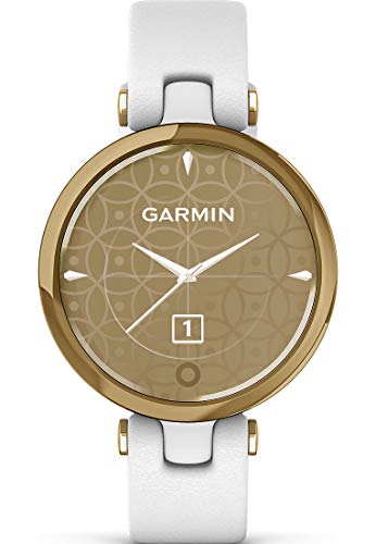 Reloj Inteligente Garmin Lily de Mujer Dorado con Correa Blanca, 010-02384-B3.