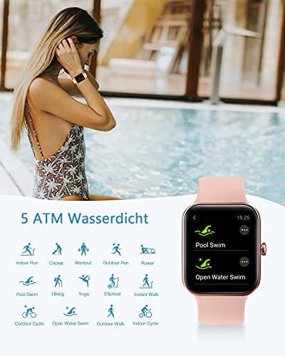 Reloj Inteligente Mujer Hombre, Smartwatch con Pulsómetro, Pulsera Actividad Inteligente con Cronómetros Podómetro Caloría,Monitor de Sueño, Impermeable IP68 Mujer Reloj para Android iPhone