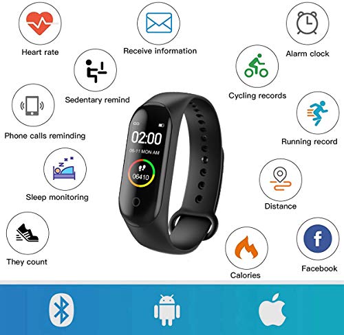 Reloj Inteligente,Pulsera de Actividad física,Smartwatch con Oxígeno Sanguíneo Presión Arterial Frecuencia Cardíaca,podómetro,Calorías,Monitor de Sueño, Monitores de Actividad,Pulsera de Fitness