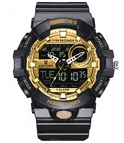 Relojes Hombre Relojes Digital Hombre Analógico Digital Relojes Deportivo Reloj Adolescent con Impermeable Luz 3 Grupos de Alarma Cuenta Regresiva Dual-Time Cronógrafo Timer Multifuncional Reloje