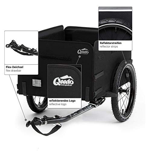 Remolque de bicicleta Qeedo Cargo Trailer, remolque de carga, remolque de transporte de bicicleta, plegable