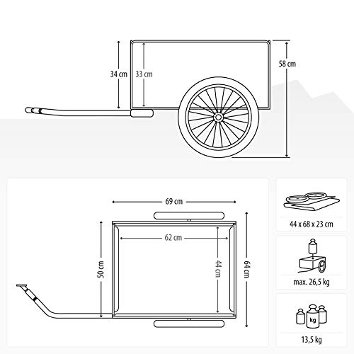 Remolque de bicicleta Qeedo Cargo Trailer, remolque de carga, remolque de transporte de bicicleta, plegable