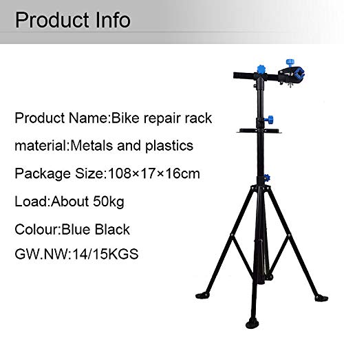 Reparación De Bicicletas Banco De Trabajo Mecánico, Reparación De Estante Plegable, Regulable En Altura Para Uso En El Hogar, Adecuado Para La Montaña O Una Bicicleta De Ruta De Reparación,Azul