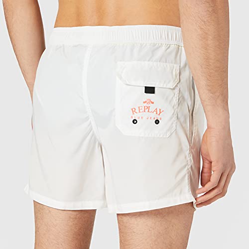 REPLAY LM1075.000.83218 Baador para Hombre, Blanco (001 White), XL