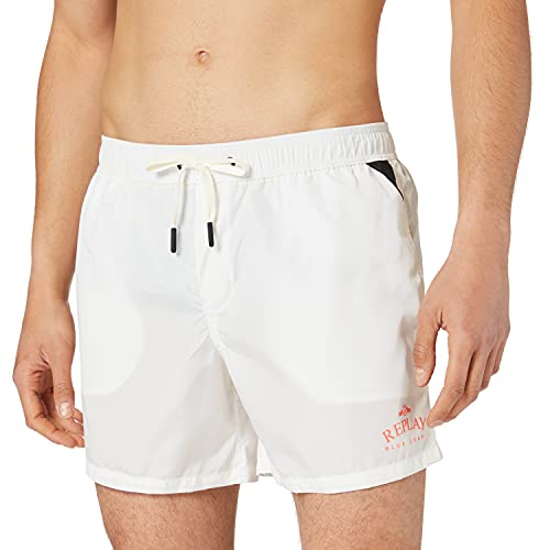 REPLAY LM1075.000.83218 Baador para Hombre, Blanco (001 White), XL