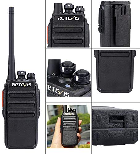 Retevis RT24 Walkie Talkie Recargable PMR446 sin Licencia 16 Canales CTCSS DCS Walkies Profesionales Walkie Talkie Largo Alcance con USB Base de Carga y Auriculares (20 Unidades, Negro)