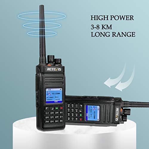 Retevis RT83 DMR Digital Walkie Talkie, IP67 Radio Bidireccional Impermeable, 1024 Canales, GPS, 2800 mAh, Ham Radio con Ranura de Tiempo Dual TDMA, para Surf, Kayak (Negro, 1 Pieza)