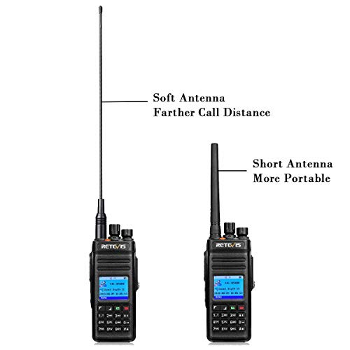 Retevis RT83 DMR Digital Walkie Talkie, IP67 Radio Bidireccional Impermeable, 1024 Canales, GPS, 2800 mAh, Ham Radio con Ranura de Tiempo Dual TDMA, para Surf, Kayak (Negro, 1 Pieza)