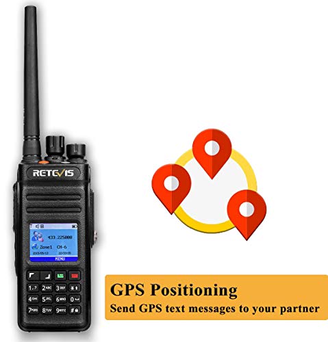 Retevis RT83 DMR Digital Walkie Talkie, IP67 Radio Bidireccional Impermeable, 1024 Canales, GPS, 2800 mAh, Ham Radio con Ranura de Tiempo Dual TDMA, para Surf, Kayak (Negro, 1 Pieza)