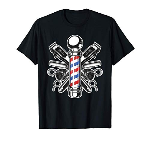Retro Barber Shop Pole Hair Stylist Camiseta