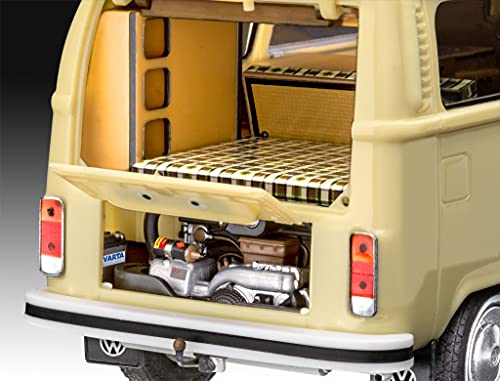 Revell 07676 Click Model Scale Volkswagen T2 Camper (Easy-Clic) -Kit de modelaje (Escala 1:24)