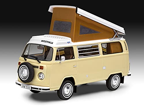 Revell 07676 Click Model Scale Volkswagen T2 Camper (Easy-Clic) -Kit de modelaje (Escala 1:24)