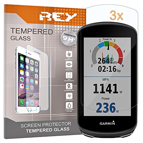 REY 3X Protector de Pantalla para Garmin 1030-1030 Plus, Cristal Vidrio Templado Premium