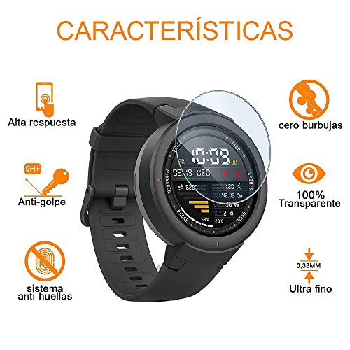 REY Protector de Pantalla para Garmin Forerunner 35 - Forerunner 30, Cristal Vidrio Templado Premium